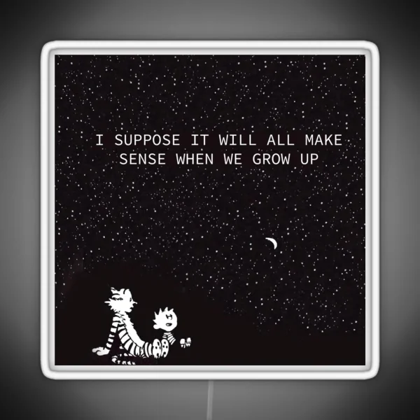 Calvin And Hobbes Stars RGB Neon Sign