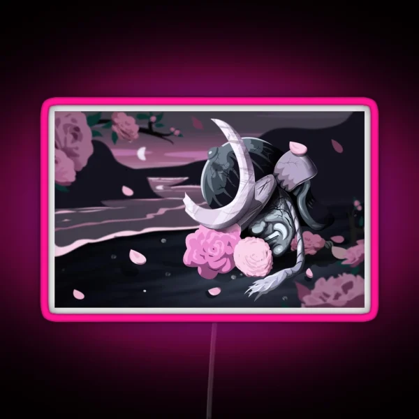 Camelia Japonica Fallen Japanese Samurai Art Spring RGB Neon Sign