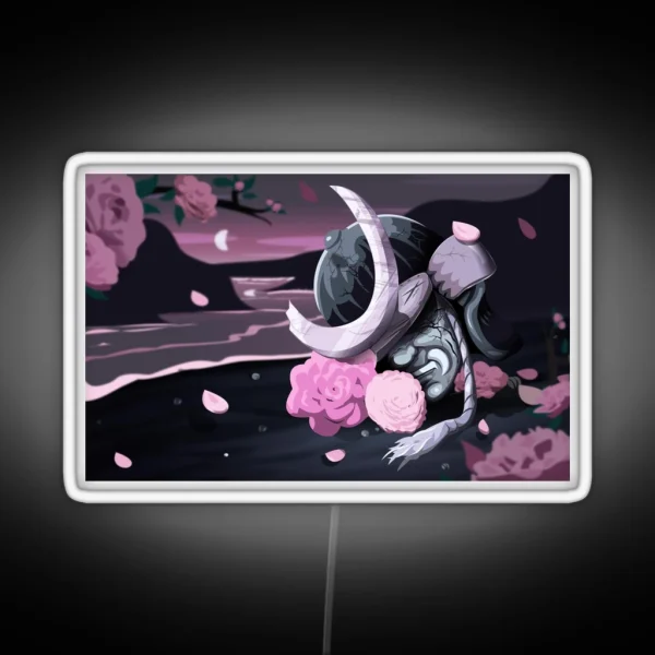 Camelia Japonica Fallen Japanese Samurai Art Spring RGB Neon Sign