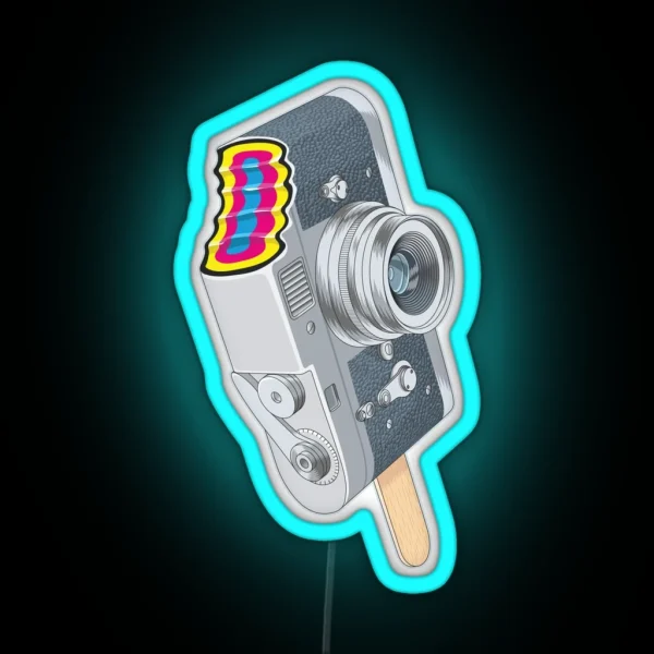 Camera Pop CMYK RGB Neon Sign
