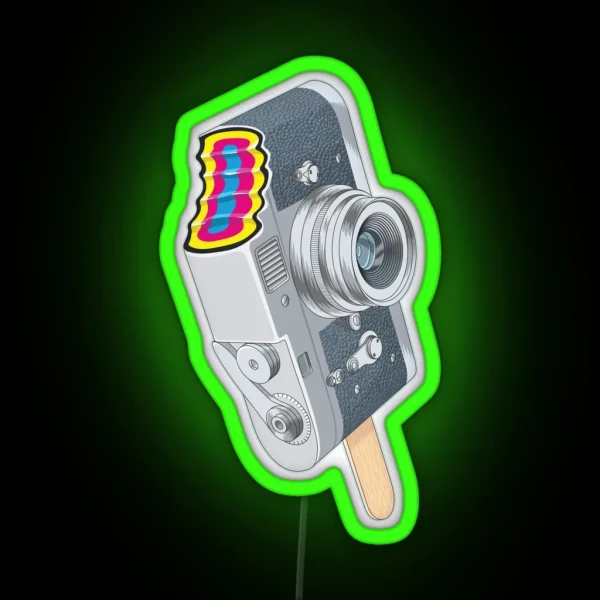 Camera Pop CMYK RGB Neon Sign