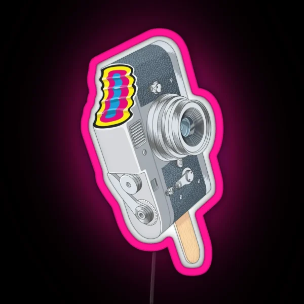 Camera Pop CMYK RGB Neon Sign