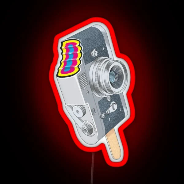 Camera Pop CMYK RGB Neon Sign