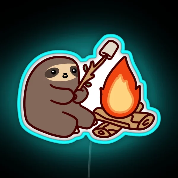 Campfire Sloth RGB Neon Sign