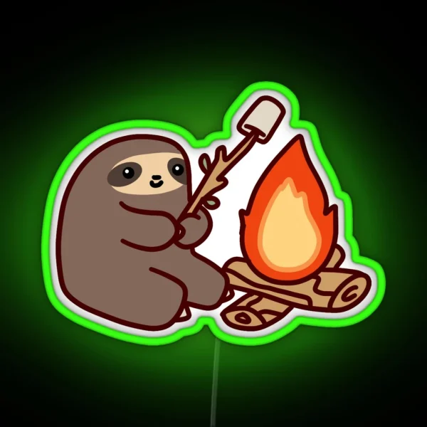 Campfire Sloth RGB Neon Sign