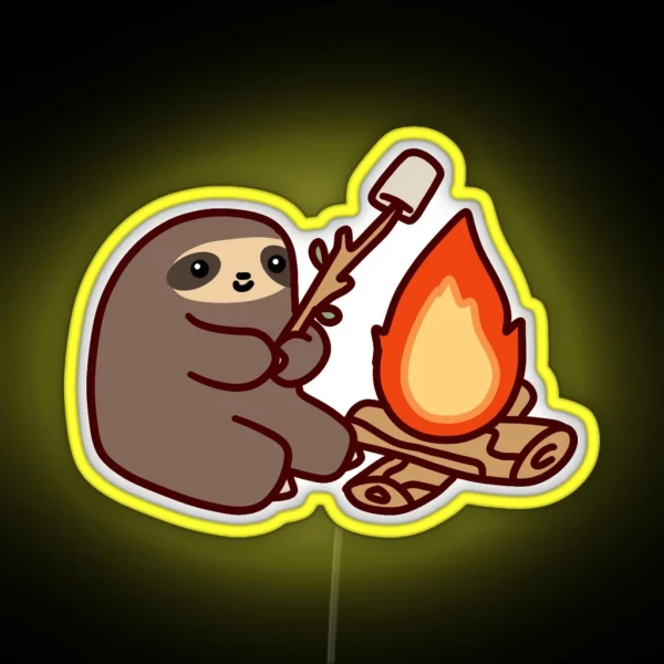 Campfire Sloth RGB Neon Sign
