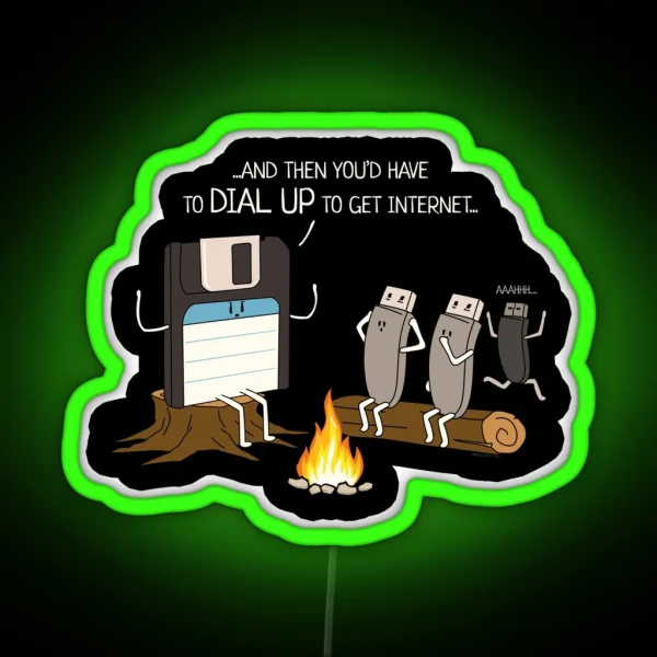 Campfire Tales Of Dial Up Internet Computer Nerd Led RGB Neon Sign