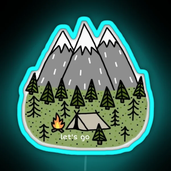 Camping Mountain Led RGB Neon Sign