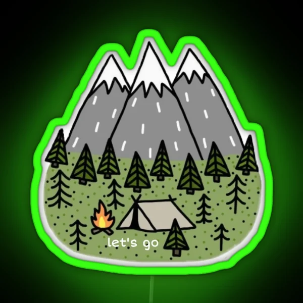 Camping Mountain Led RGB Neon Sign