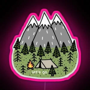 Camping Mountain Led RGB Neon Sign