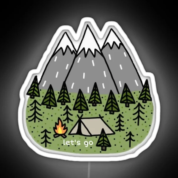 Camping Mountain Led RGB Neon Sign