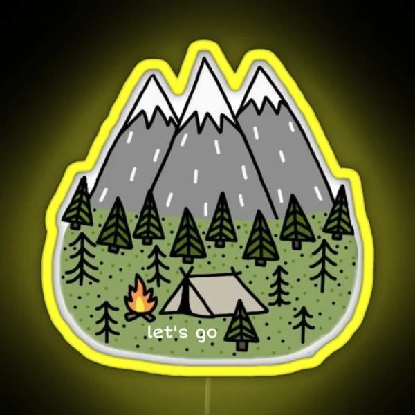 Camping Mountain Led RGB Neon Sign