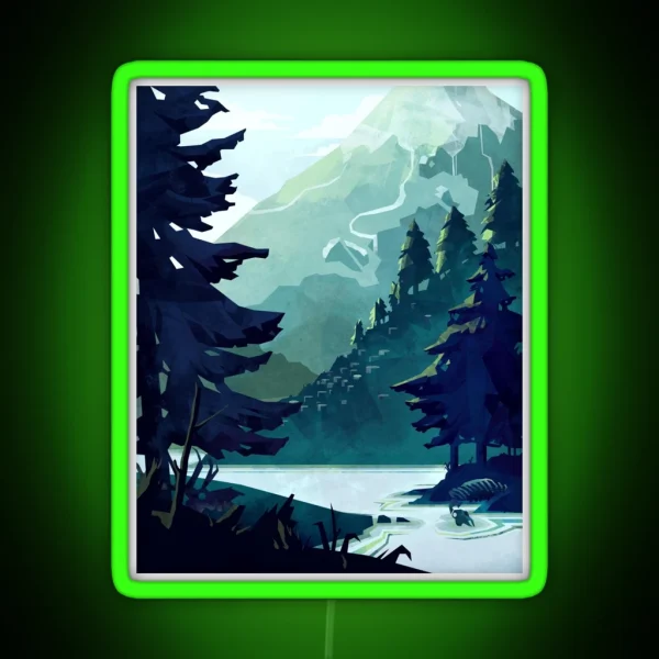 Canadian Mountain RGB Neon Sign