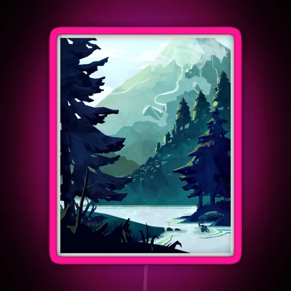 Canadian Mountain RGB Neon Sign