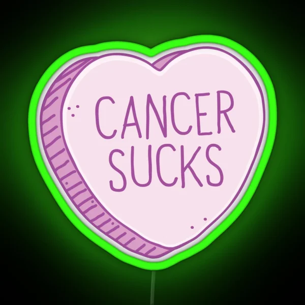 Cancer Sucks Candy Heart RGB Neon Sign