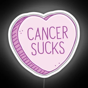 Cancer Sucks Candy Heart RGB Neon Sign