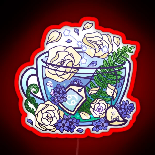 Cancer Zodiac Teacup RGB Neon Sign