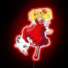 Vibrant RGB LED neon sign featuring colorful candy capucin design