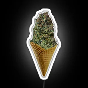 Canna Cone Weed Ice Cream Cone RGB Neon Sign