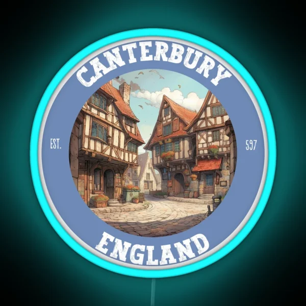 Canterbury England UK Retro Vintage Amazing Outdoors RGB Neon Sign