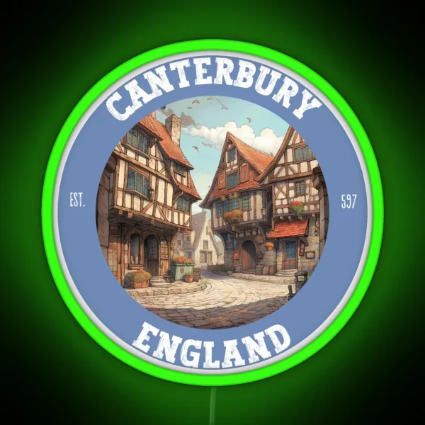 Canterbury England UK Retro Vintage Amazing Outdoors RGB Neon Sign