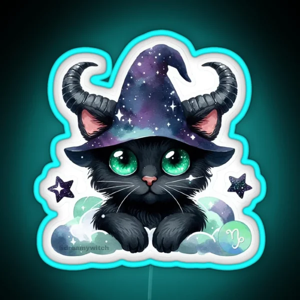 Capricorn Black Cat RGB Neon Sign
