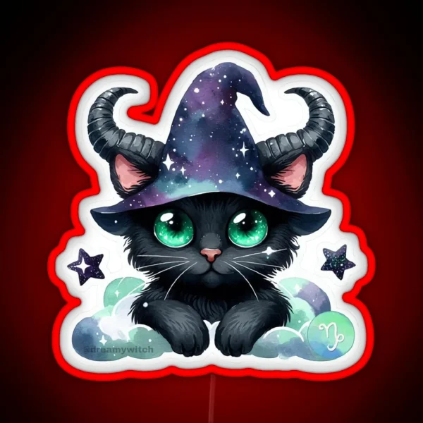 Capricorn Black Cat RGB Neon Sign