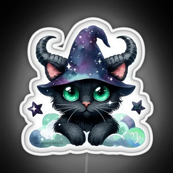 Capricorn Black Cat RGB Neon Sign