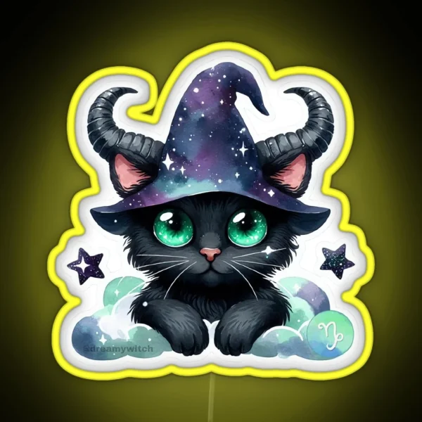 Capricorn Black Cat RGB Neon Sign