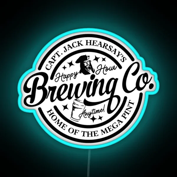 Captain Jack Hearsay S Brewing Company Home Of The Mega Pint RGB Neon Sign