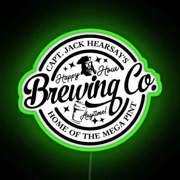 Captain Jack Hearsay S Brewing Company Home Of The Mega Pint RGB Neon Sign