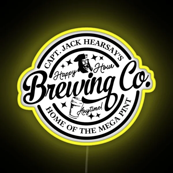 Captain Jack Hearsay S Brewing Company Home Of The Mega Pint RGB Neon Sign