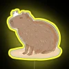 Vibrant RGB LED illuminated capybara sign with customizable color options