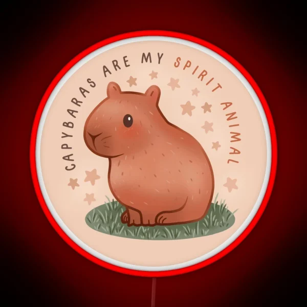 Capybaras Are My Spirit Animal RGB Neon Sign
