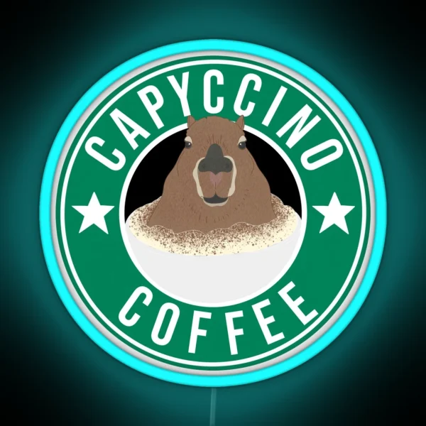 Capyccino Coffee RGB Neon Sign