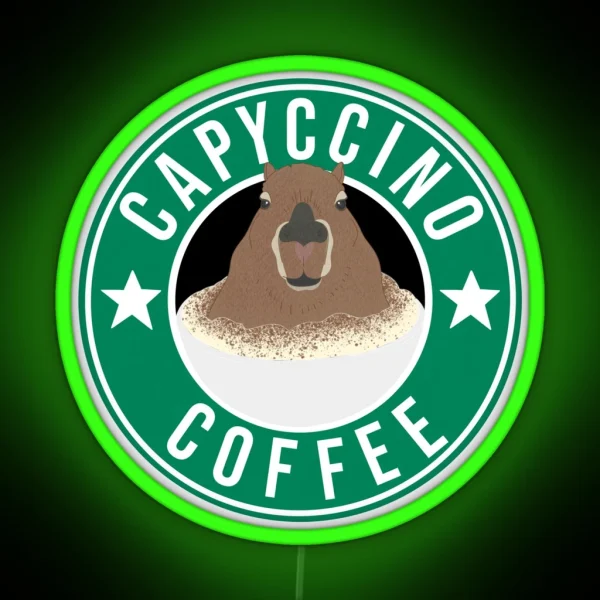 Capyccino Coffee RGB Neon Sign