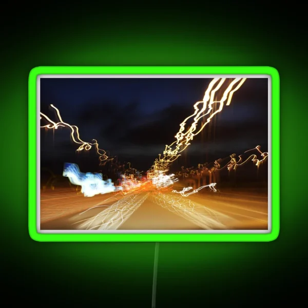 Car Light Trails At Night RGB Neon Sign