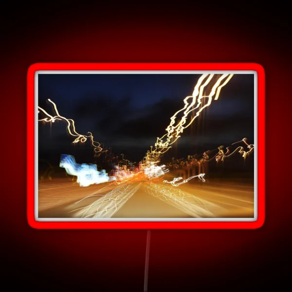 Car Light Trails At Night RGB Neon Sign