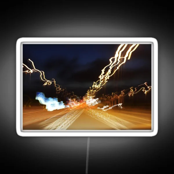 Car Light Trails At Night RGB Neon Sign