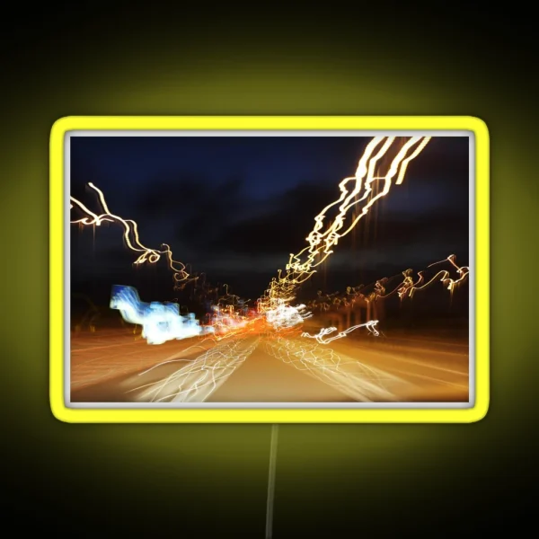 Car Light Trails At Night RGB Neon Sign
