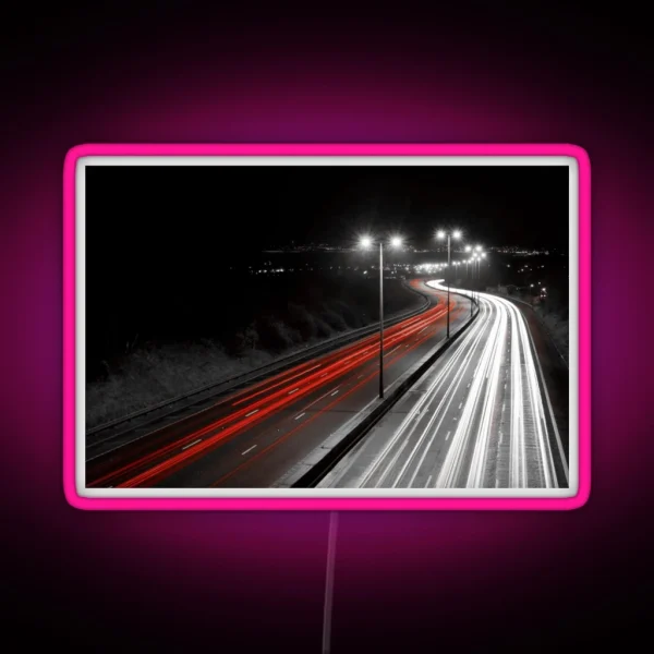 Car Light Trails RGB Neon Sign