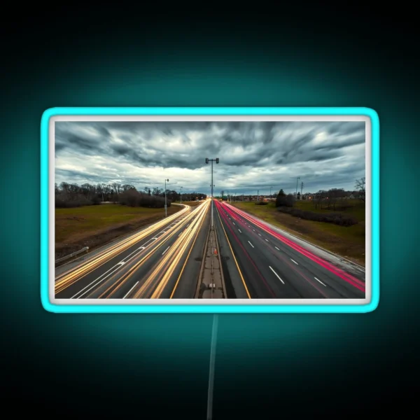Car Light Trails RGB Neon Sign
