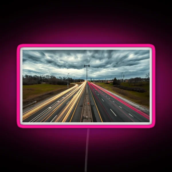 Car Light Trails RGB Neon Sign
