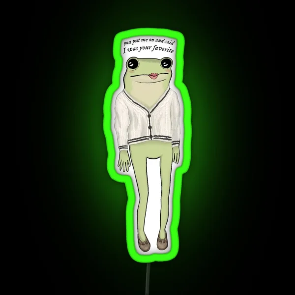 Cardigan Frog RGB Neon Sign