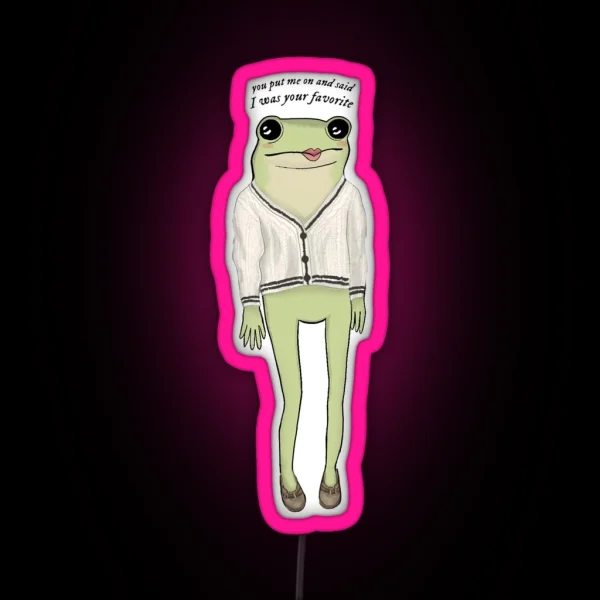 Cardigan Frog RGB Neon Sign