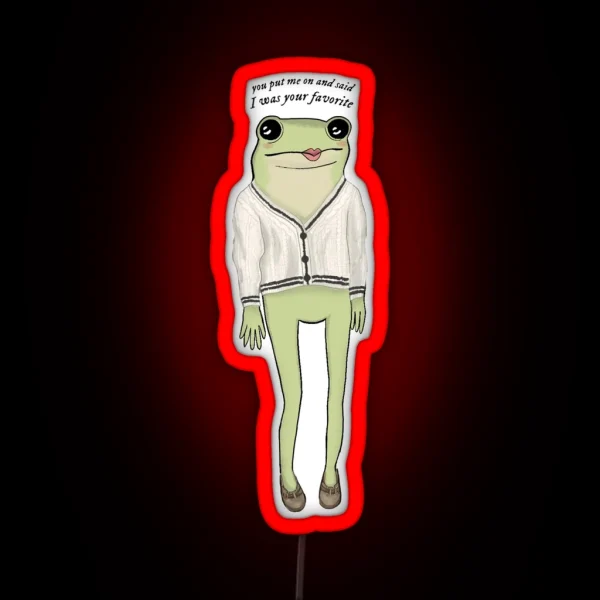 Cardigan Frog RGB Neon Sign