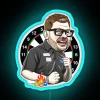 Bright Neon Sign with James Wade Caricature Artwork in RGB