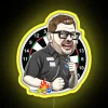 RGB LED caricatured portrait of Darts Pro James Wade neon sign