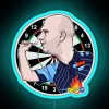 Colorful caricature inspired neon wall decoration with bold Rob Cross RGB