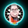 Vibrant RGB LED Neon Sign with Caricature of Darts Star Stephen Bunting